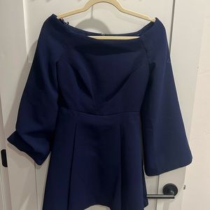 Navy off the shoulder dress